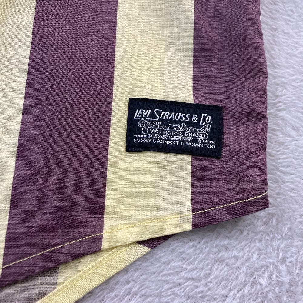 Levi's Skateboarding Retro Striped Shirt Men M Yellow Short Sleeve Button Up NWT - Picture 4 of 8